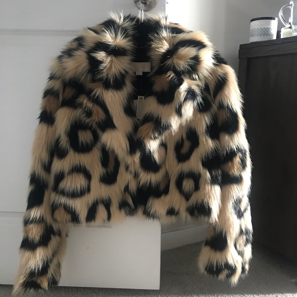 Michael Kors Faux Fur Leopard Coat
